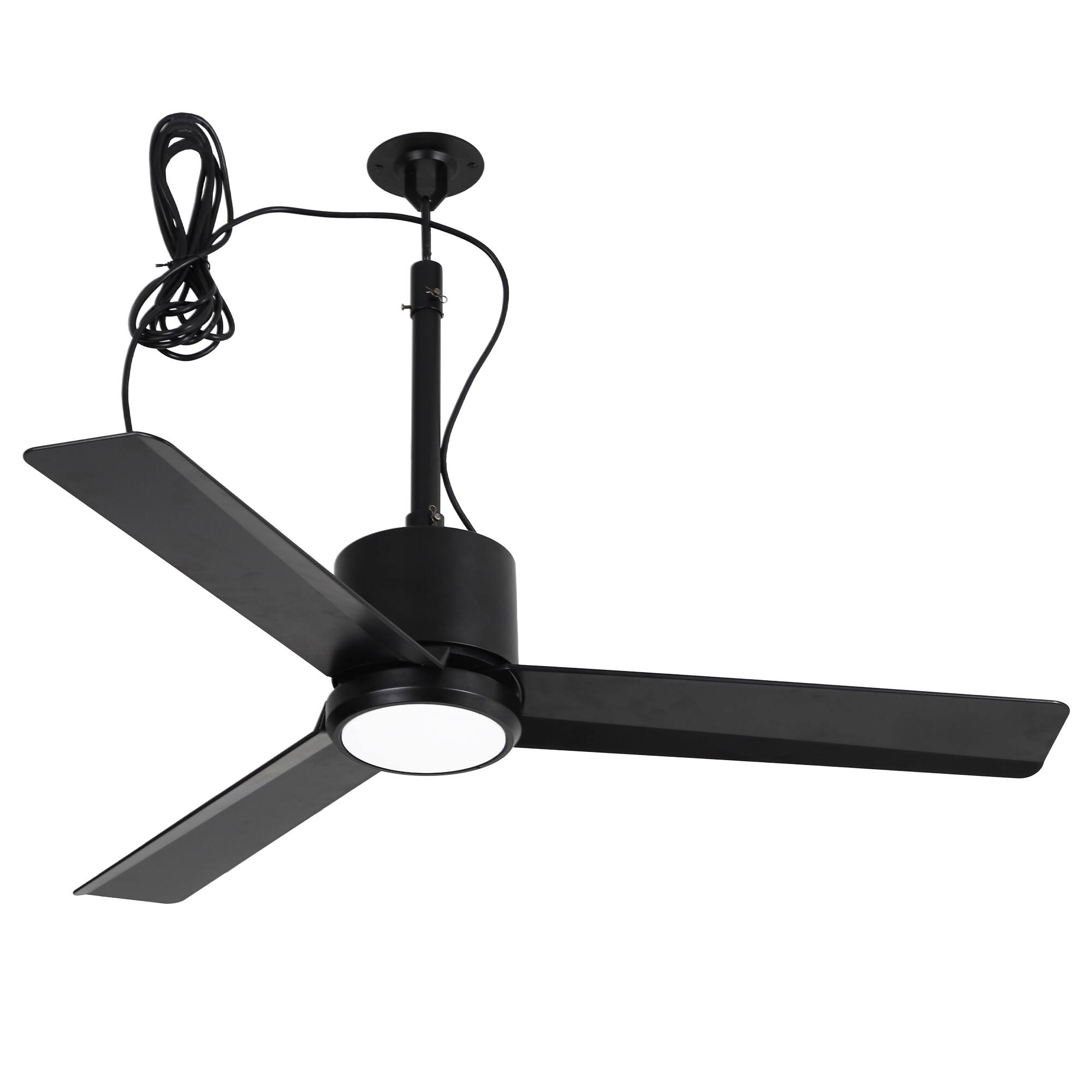 Alt View 7. Parrot Uncle - 42" Modern Black Waterproof Wet Outdoor Gazebo Hook Ceiling Fan with Light and Plug in - Black.