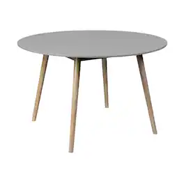 Armen Living - Sydney Outdoor Patio Round Dining Table in Light Eucalyptus and Stone - Gray