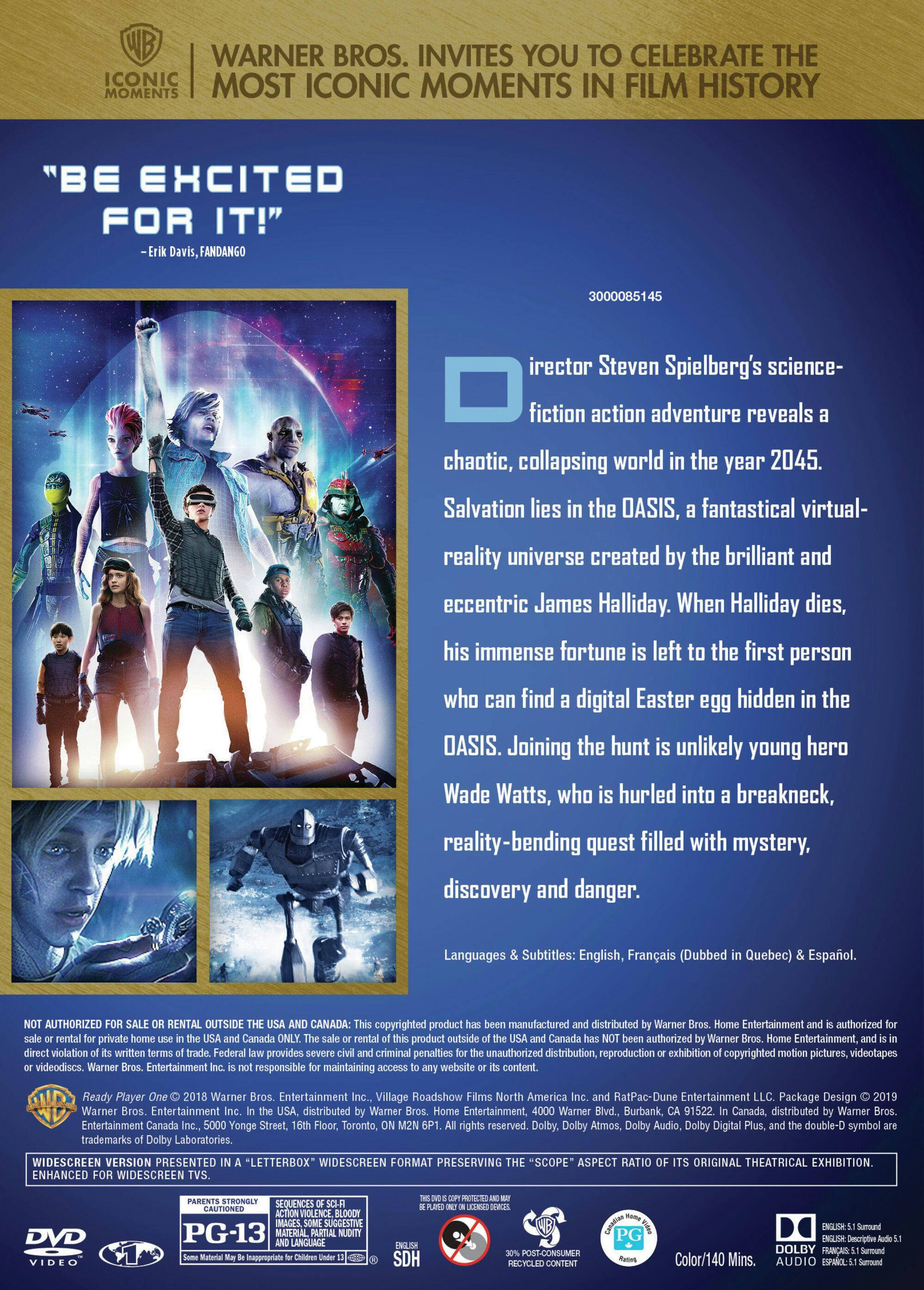 Back. Ready Player One [DVD].