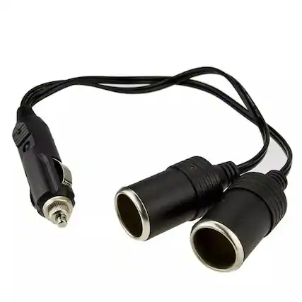 Front. Stock Preferred - 12V DC Power Socket Adapter with LED Indicator - Black.