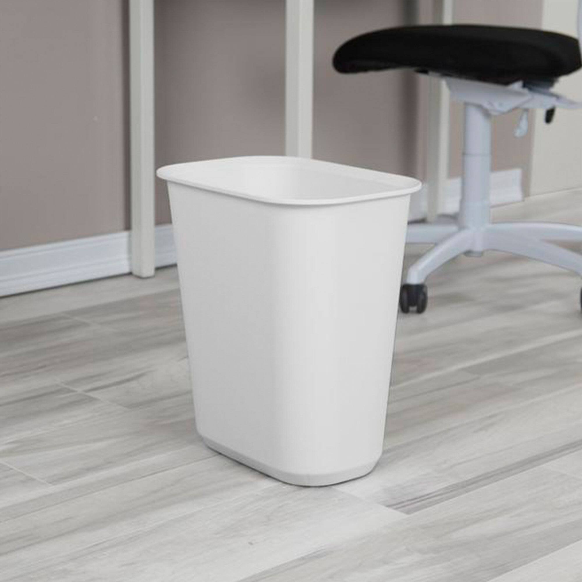 Alt View 2. Sterilite - Sterilite Rectangular Wastebasket 5.5 Gallon Open Top Trash Bin, 6 Pack, White - White.