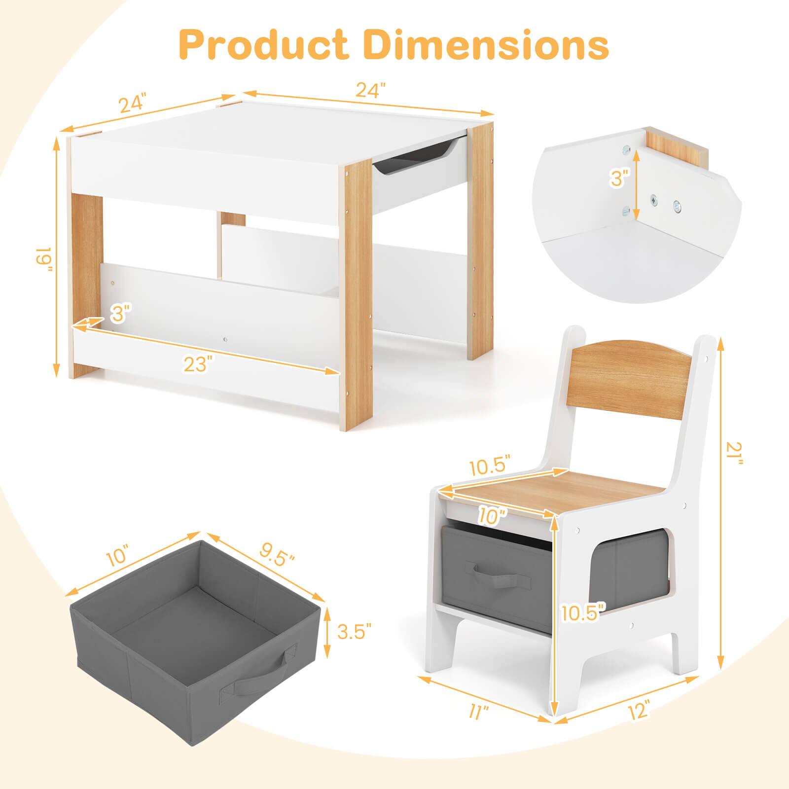 Product Dimensions: 24" x 24" x 3" (22" x 22" x 3" for the table top), 19" x 3" (18" x 3" for the table top), 23" x 10.5" (22" x 10.5" for the table top), 21" x 2" (20" x 2" for the table top), 21" x 10" (20" x 10" for the table top), 21" x 9.5" (20" x 9.5" for the table top), 21" x 10" (20" x 10" for the table top), 21" x 3.5" (20" x 3.5" for the table top), 21" x 10.5" (20" x 10.5" for the table top), 21" x 11" (20" x 11" for the table top), 21" x 12" (20" x 12" for the table top).