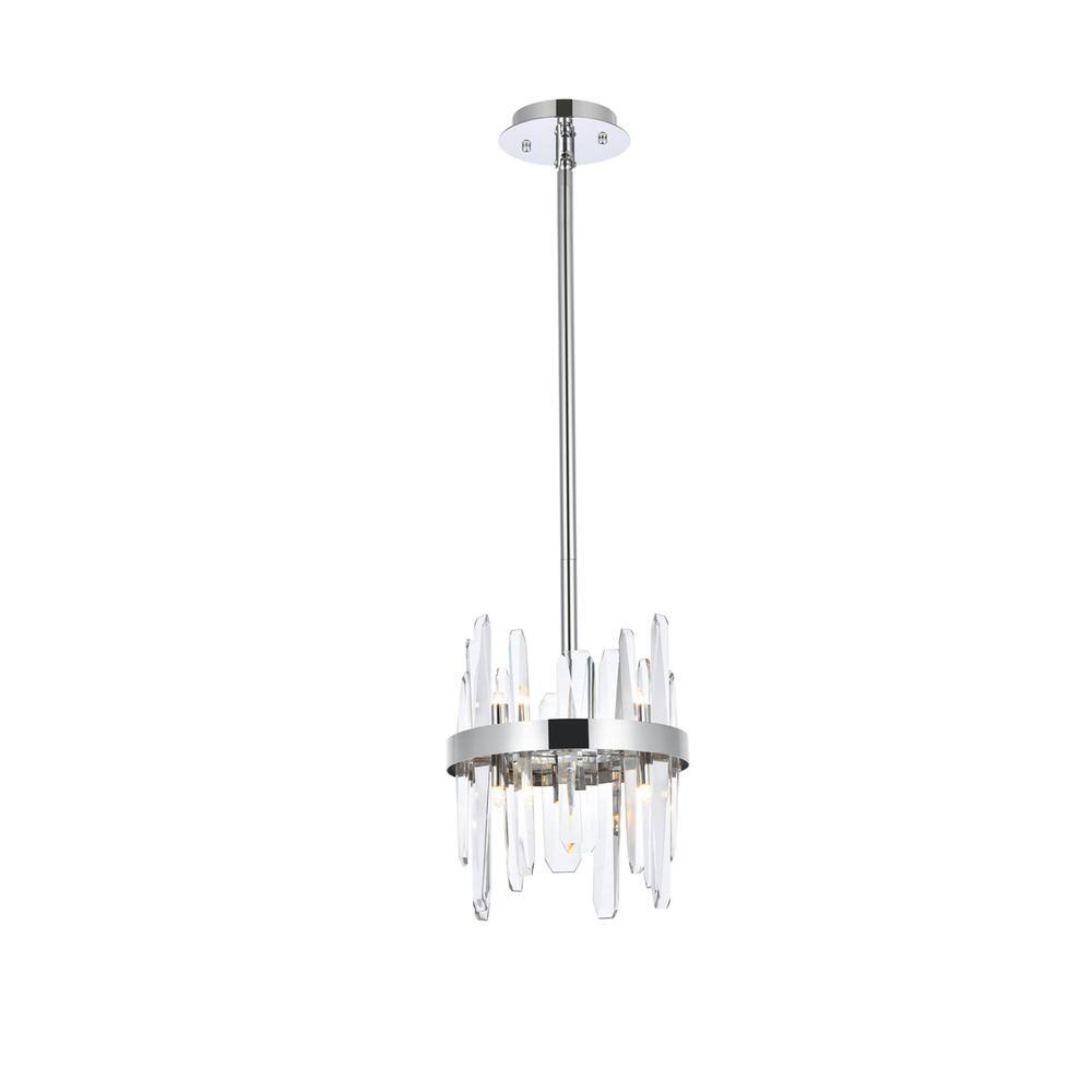 Alt View 4. Elegant Lighting - Serena 10 inch crystal round pendant in chrome - Chrome.