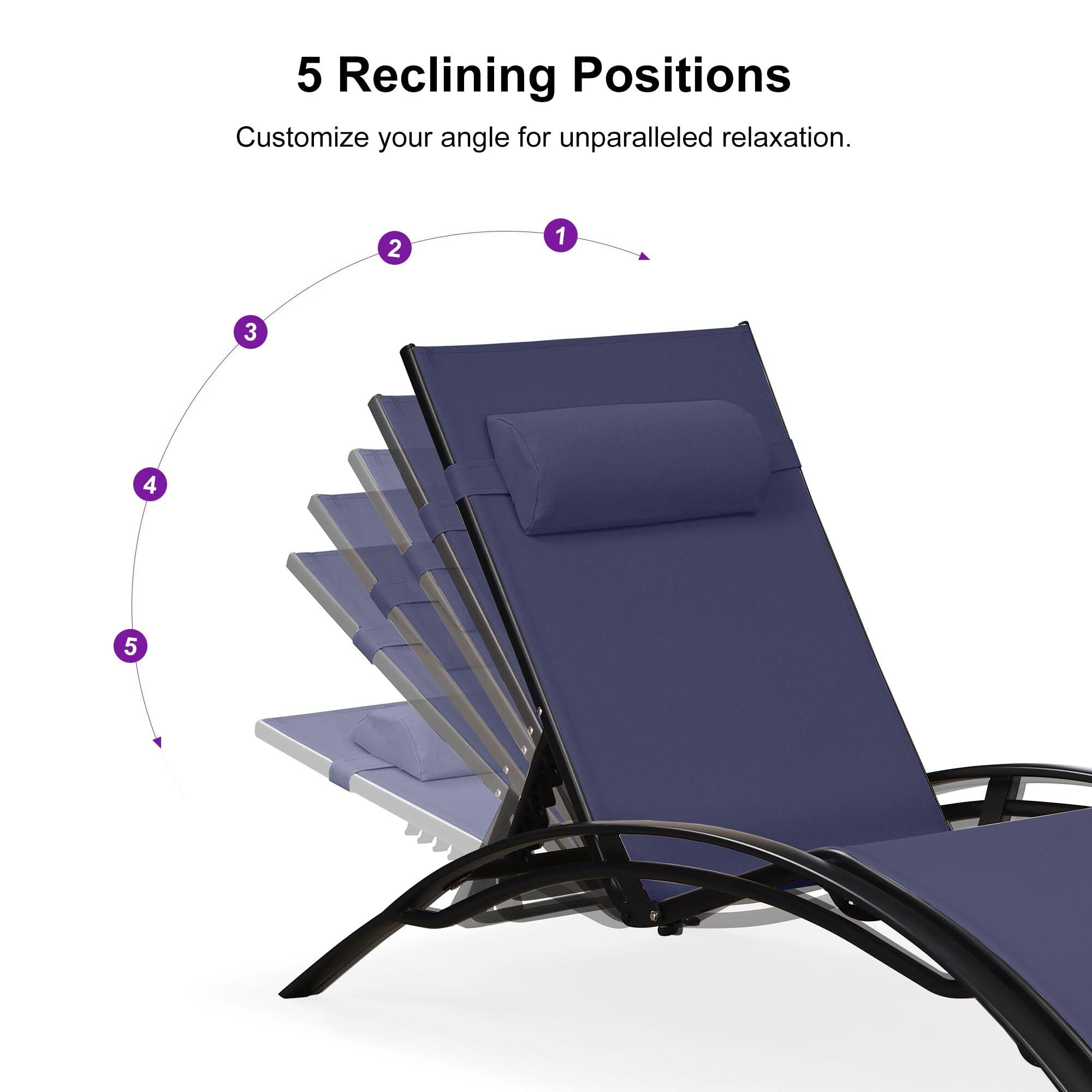 5 Reclining Positions

Customize your angle for unparalleled relaxation.