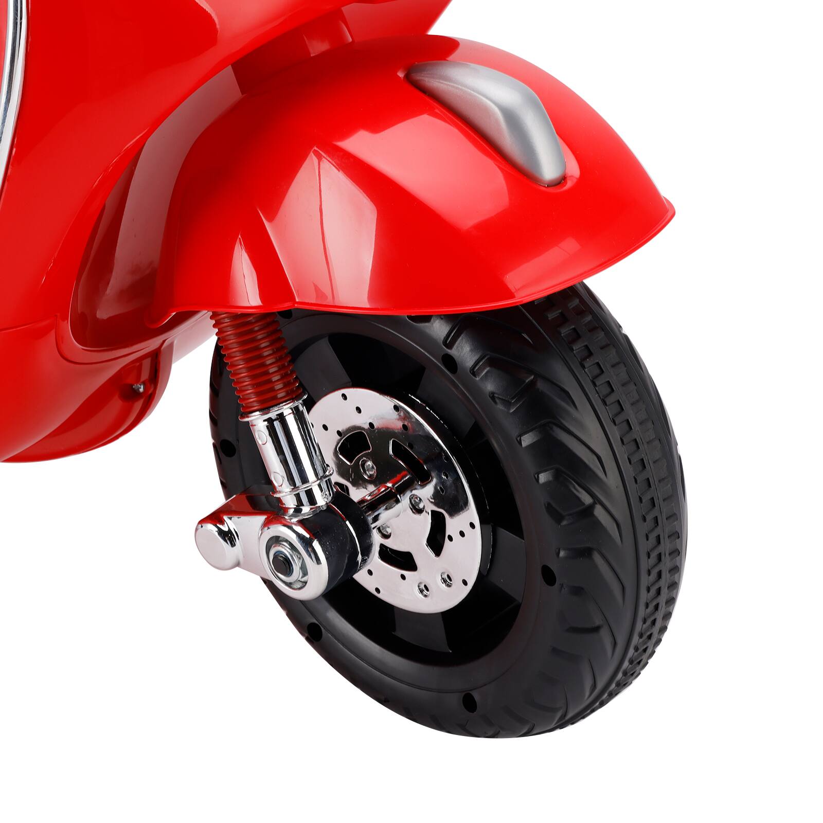 Alt View 6. Topteng - 6V Dual Drive 3-Wheel Kids Electric Motorcycle with Realistic Sounds & Storage - Ages 3-8, Red​.
