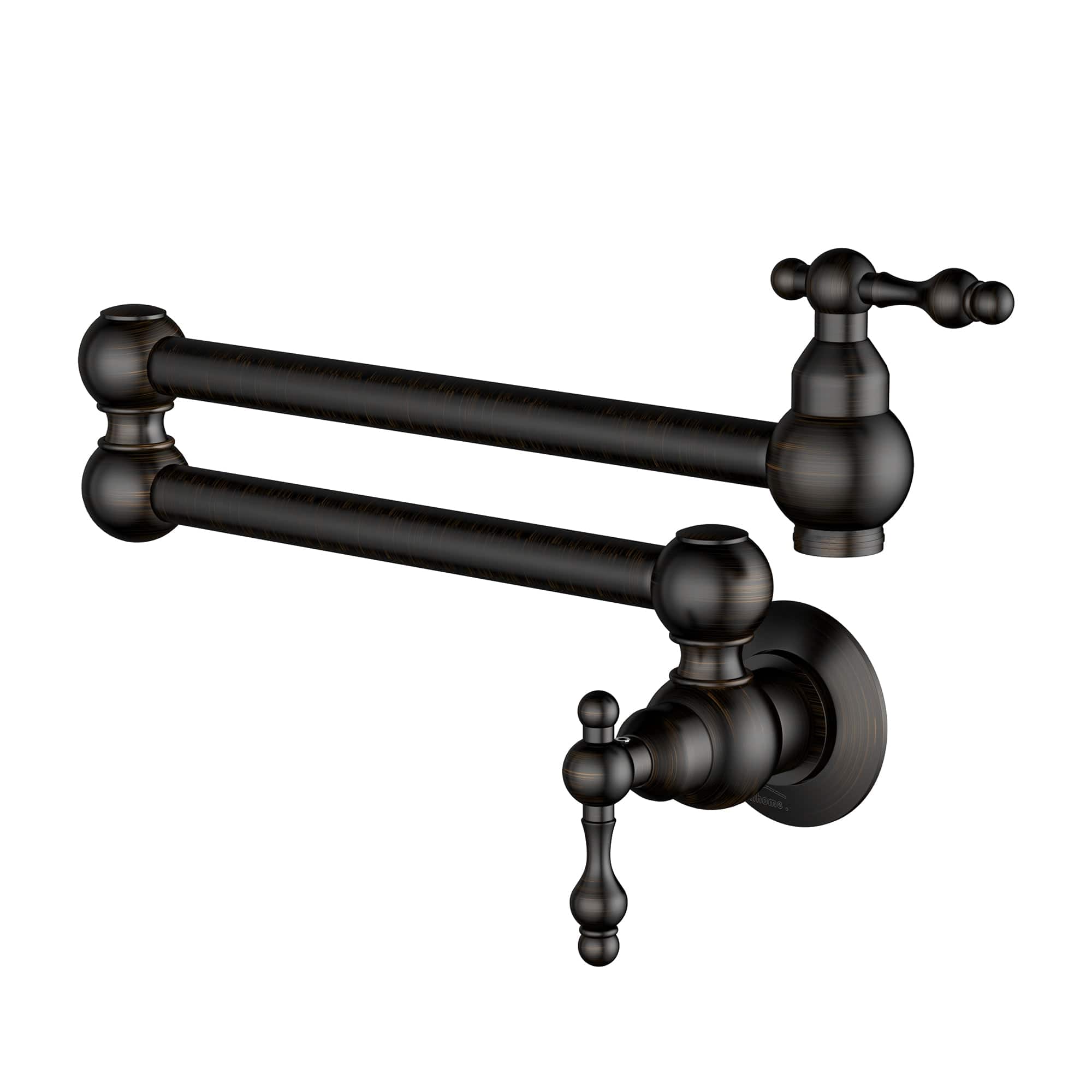 1.8 GPM Wall Mounted Pot Filler with Mounting Hardware Double Handles and Ceramic Cartridge