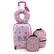 Front. Costway - 5 PCS Kids Luggage Set with Backpack Neck Pillow Luggage Tag Lunch Bag Wheels - Light Pink.