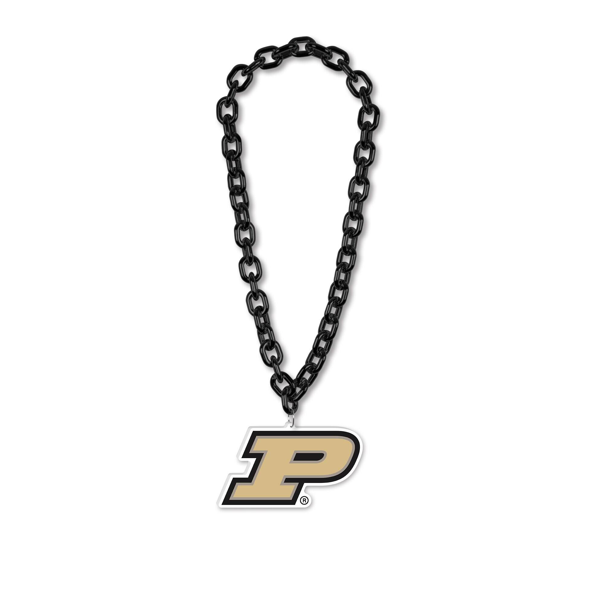 Front. WinCraft - Purdue Boilermakers Big Chain Logo Necklace - Multicolor.