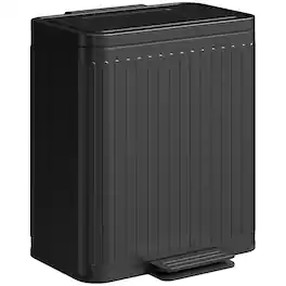 Homcom - Trash Can with Lid, 2 x 5.3Gal Double Step-On Kitchen Trash Can - Black