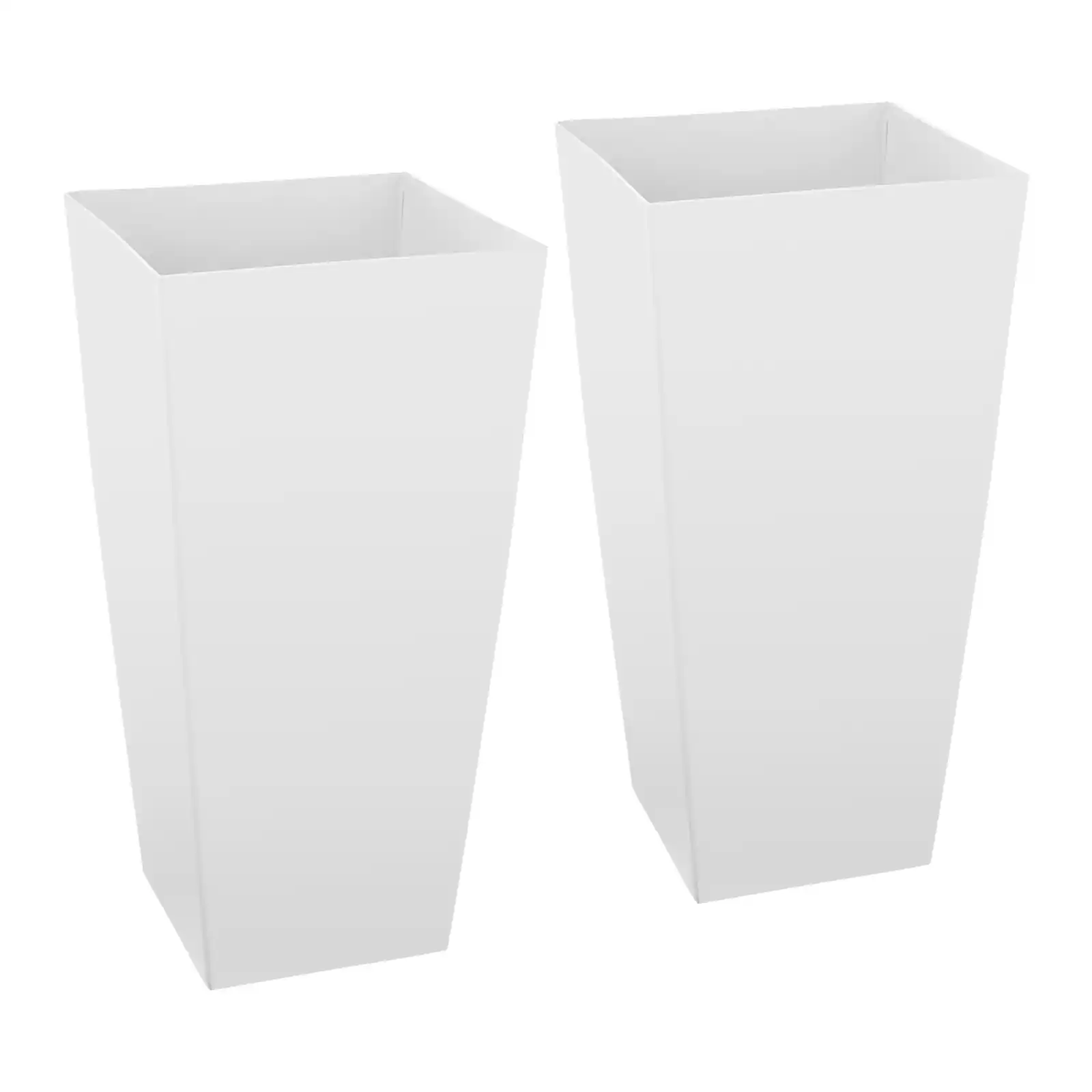 Alt View 5. VEVOR - Tall Planters Set of 2, 26 Inch Large Outdoor Taper Planters for Outdoor Indoor Plants,Front Porch Plastic Modern Flower - White-Tapered V2.