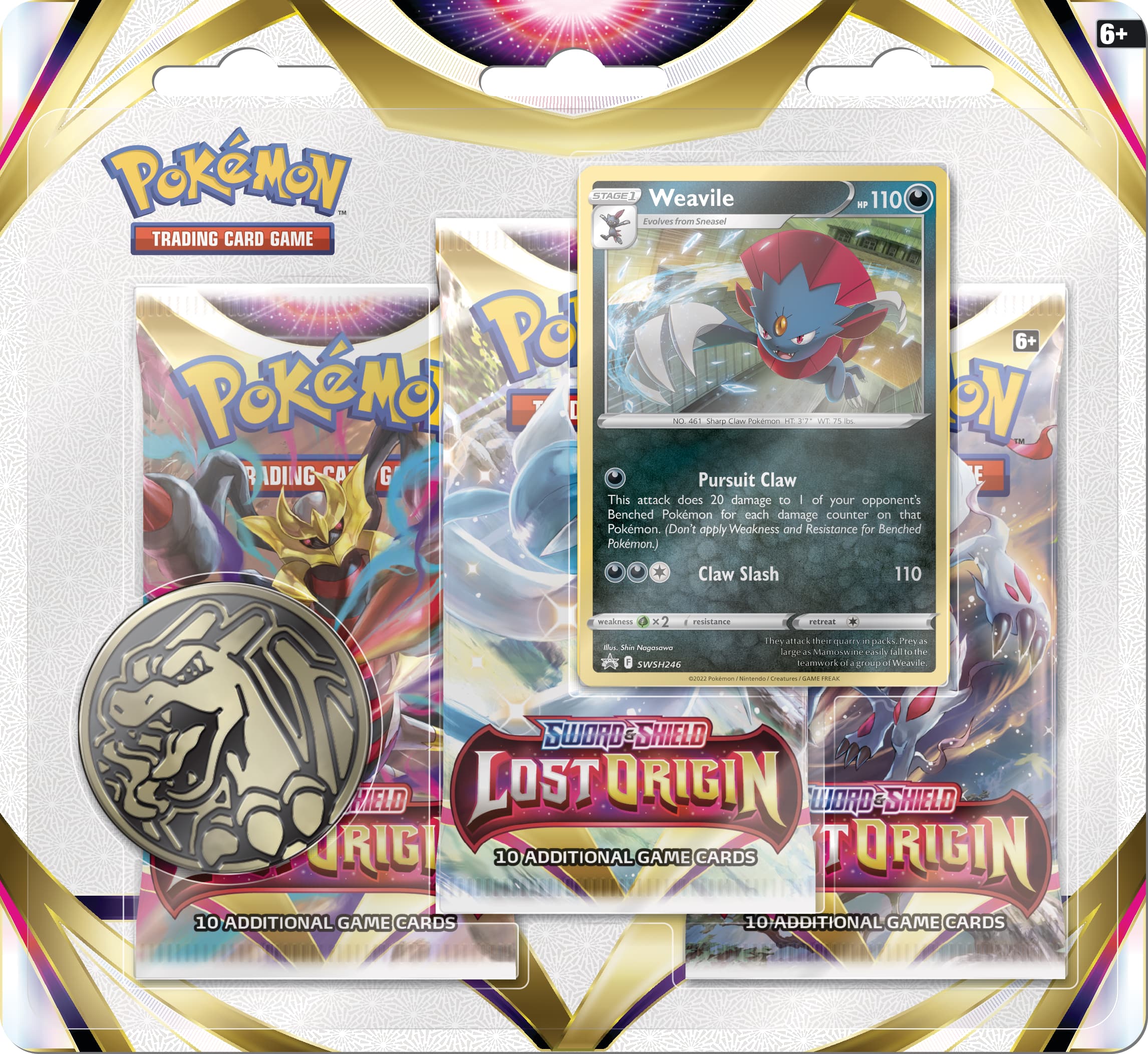 Front. Pokémon - Trading Card Game: Lost Origin 3pk Booster - Styles May Vary.