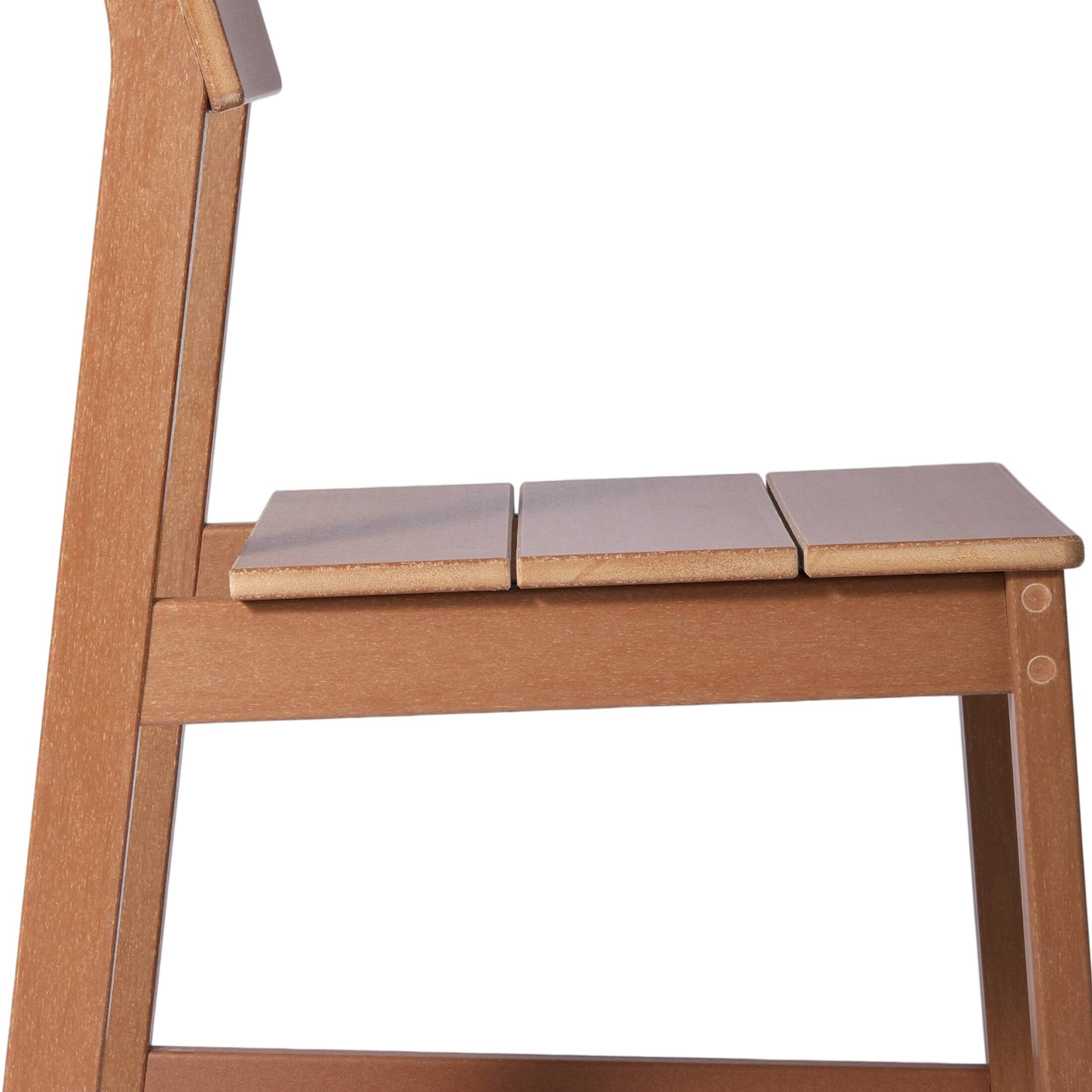 Alt View 4. WestinTrends - WestinTrends Paloma Modern HDPE Outdoor Armless Patio Dining Chairs (Set of 2) - Teak.