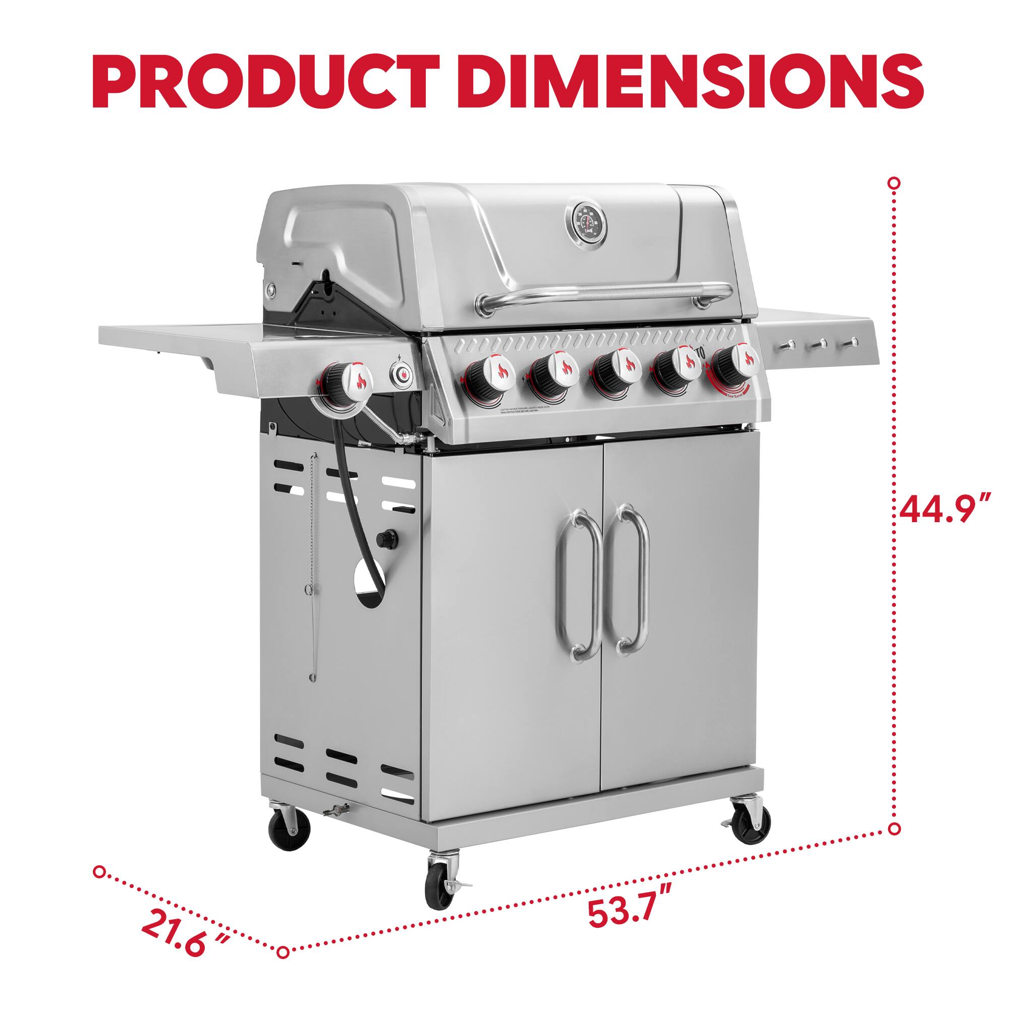 PRODUCT DIMENSIONS  
44.9" x 53.7" x 21.6"