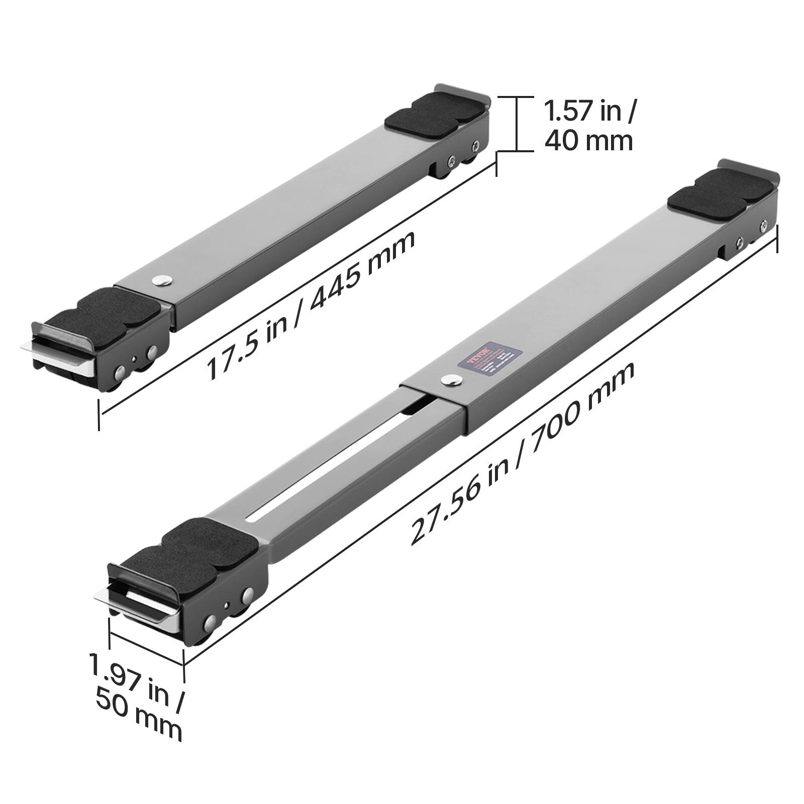 - 1.57 in / 40 mm
- 17.5 in / 445 mm
- 27.56 in / 700 mm
- 1.97 in / 50 mm