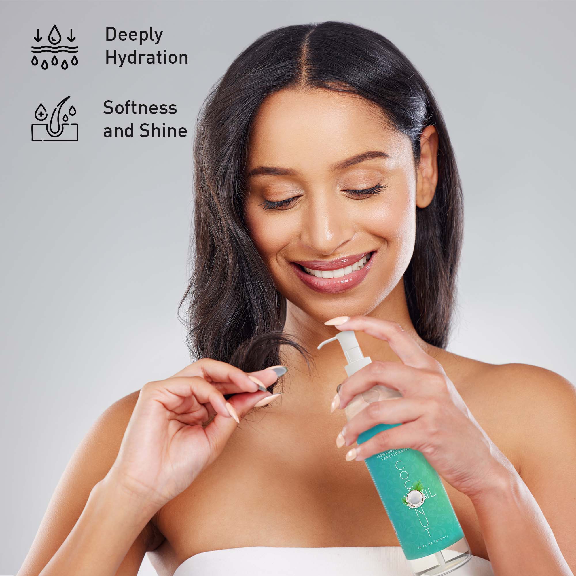 Deeply Hydration  
Softness and Shine  

FRACTIONATED COCONUT OIL