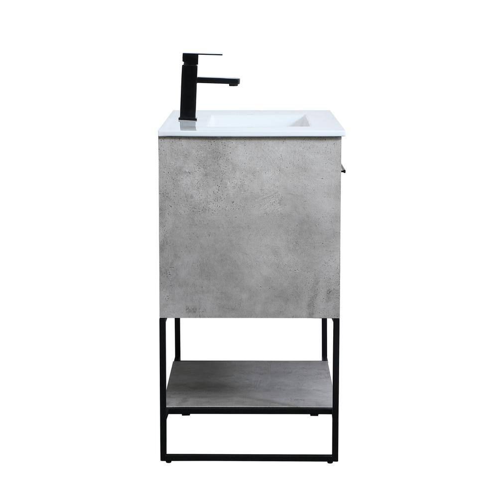 Angle. Elegant Kitchen and Bath - 30 inch Single Bathroom Vanity in Concrete Grey - Concrete Grey.