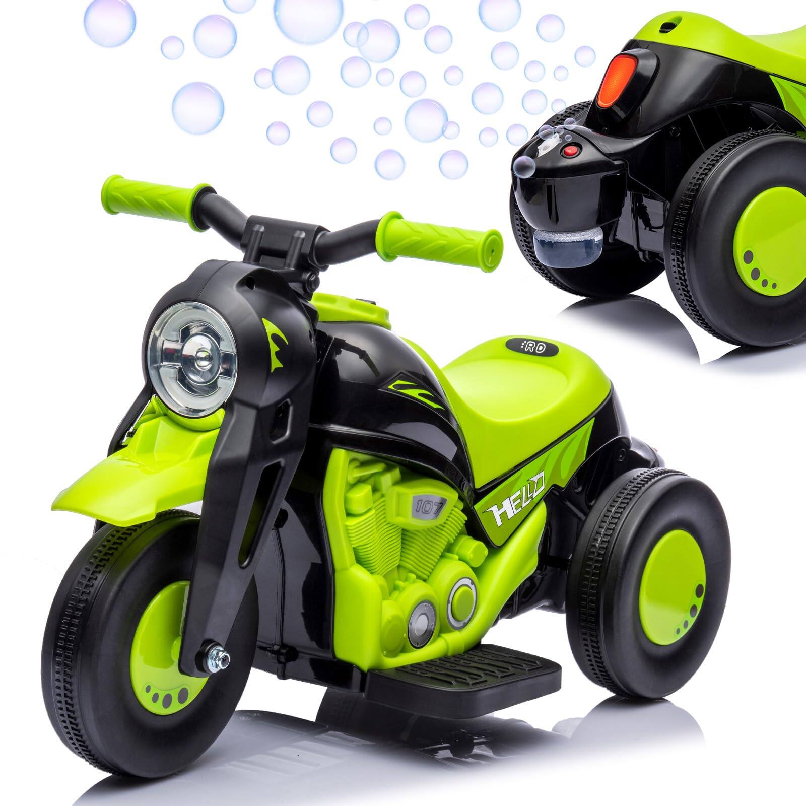 Front. Jojoka - Kids Ride on Bubble Car, 6V Battery Powered Electric Motorcycle 1.9 MPH Speed w/LED Headlights, Music, Forward/Reserve.