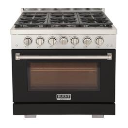 Kucht - Professional 36 in. 5.2 cu. ft. Propane Gas Range and Convection Oven in Black with True Simmer Burners - Black