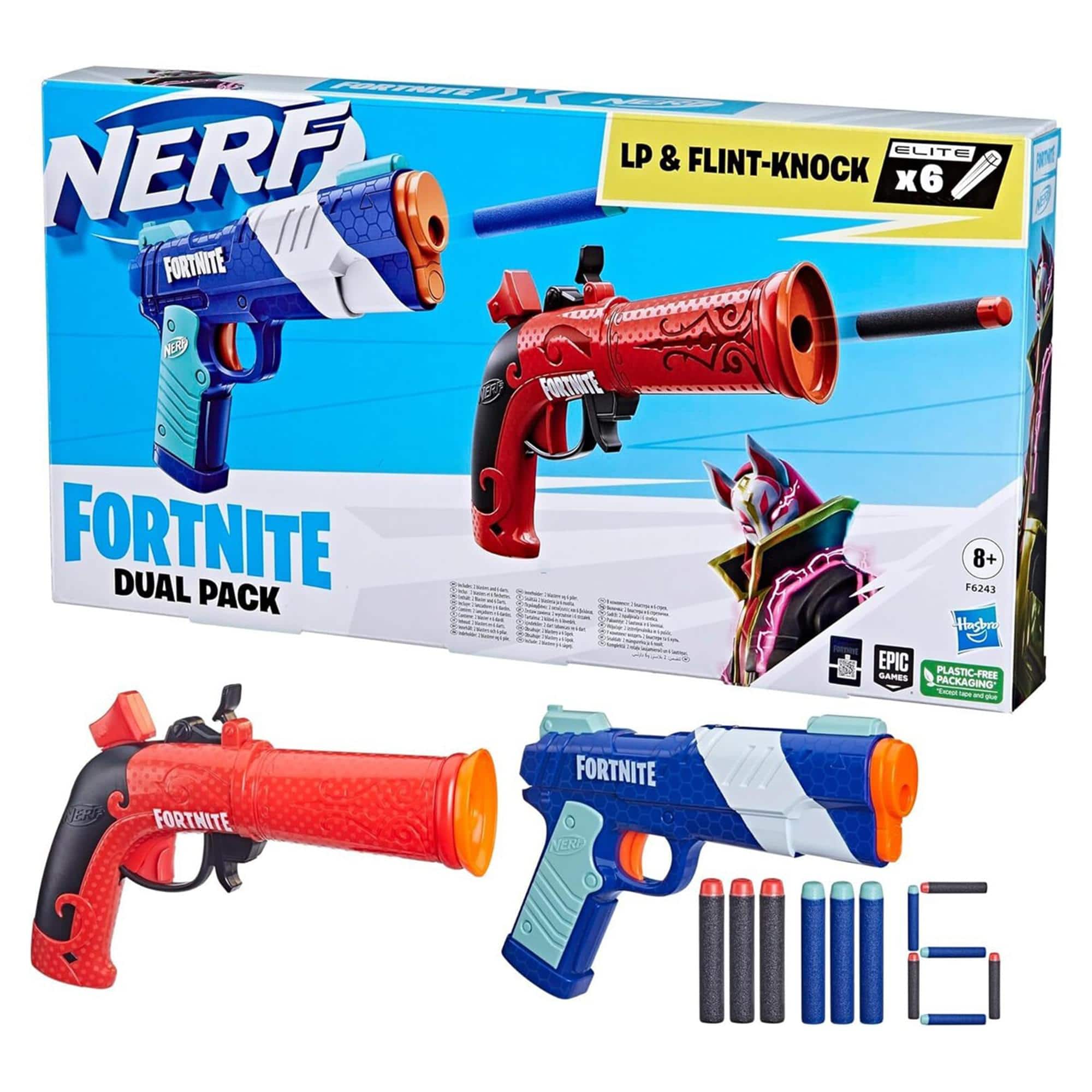 Hasbro - Fortnite Nerf Dart Blaster Set | LP & Flint Knock - Multi-Colored