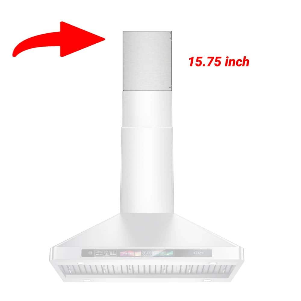 Brano - TSR07B Series Flue Extension Kit for 9-10 Ft Ceilings - 15.75 inch Chimney Range Hood Accessory in Stainless Steel - Silver price history on PriceWatchPro