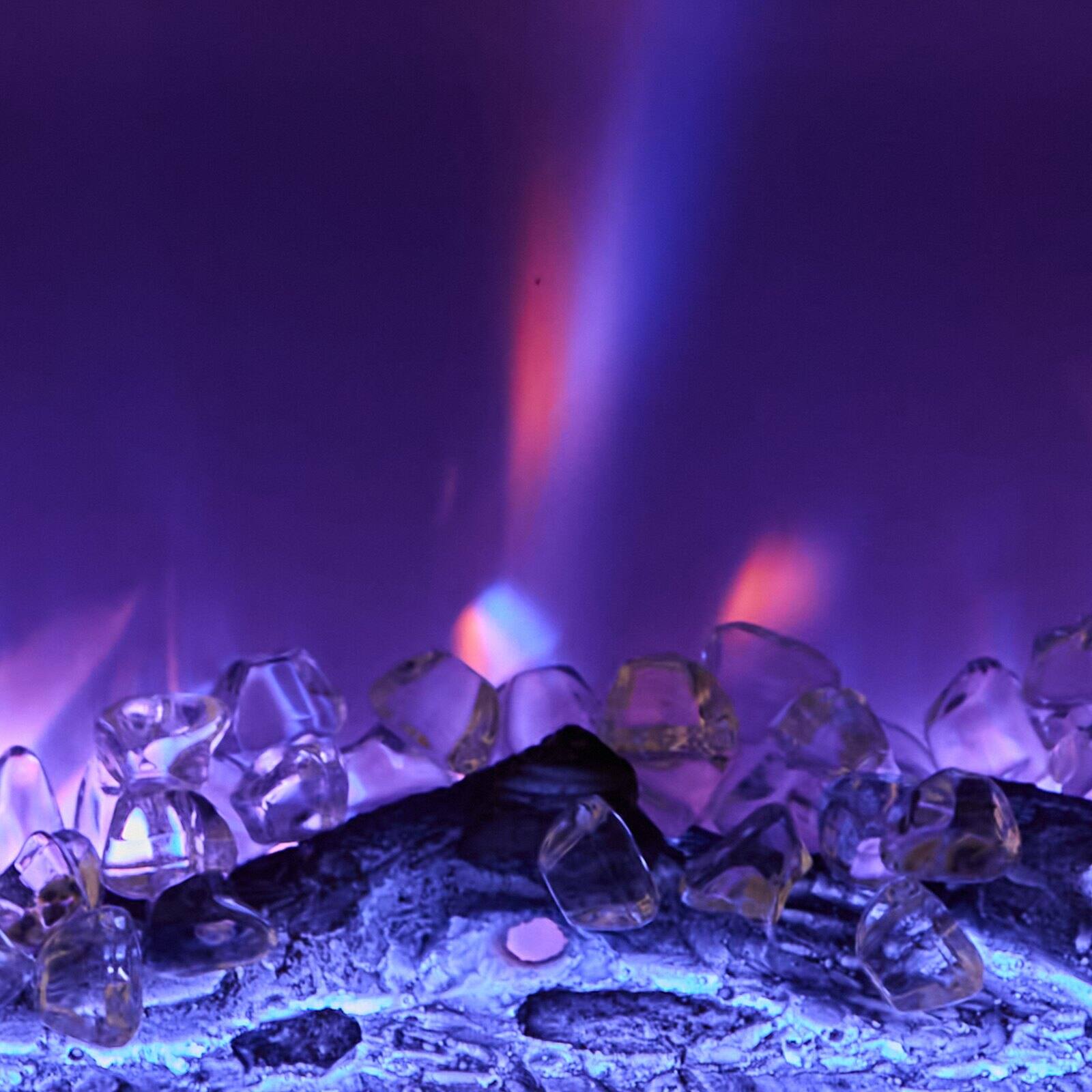 Alt View 10. Glintex - 60 Inch Wall Mounted Electric Fireplace, 1500W Heater with Timer, Remote, Adjustable Flame, Overheat Protection - Black.