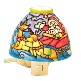 BreeBe - Translucent Porcelain Santa Night Light - Multicolor