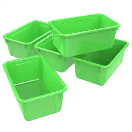 Storex - Small Cubby Bin, Green, Pack of 5