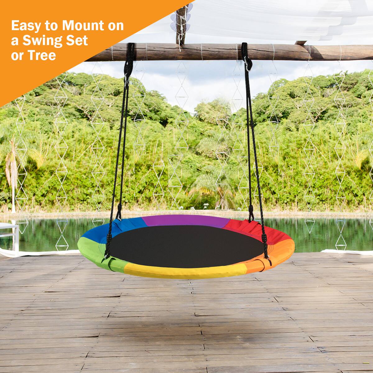 Easy to Mount on a Swing Set or Tree