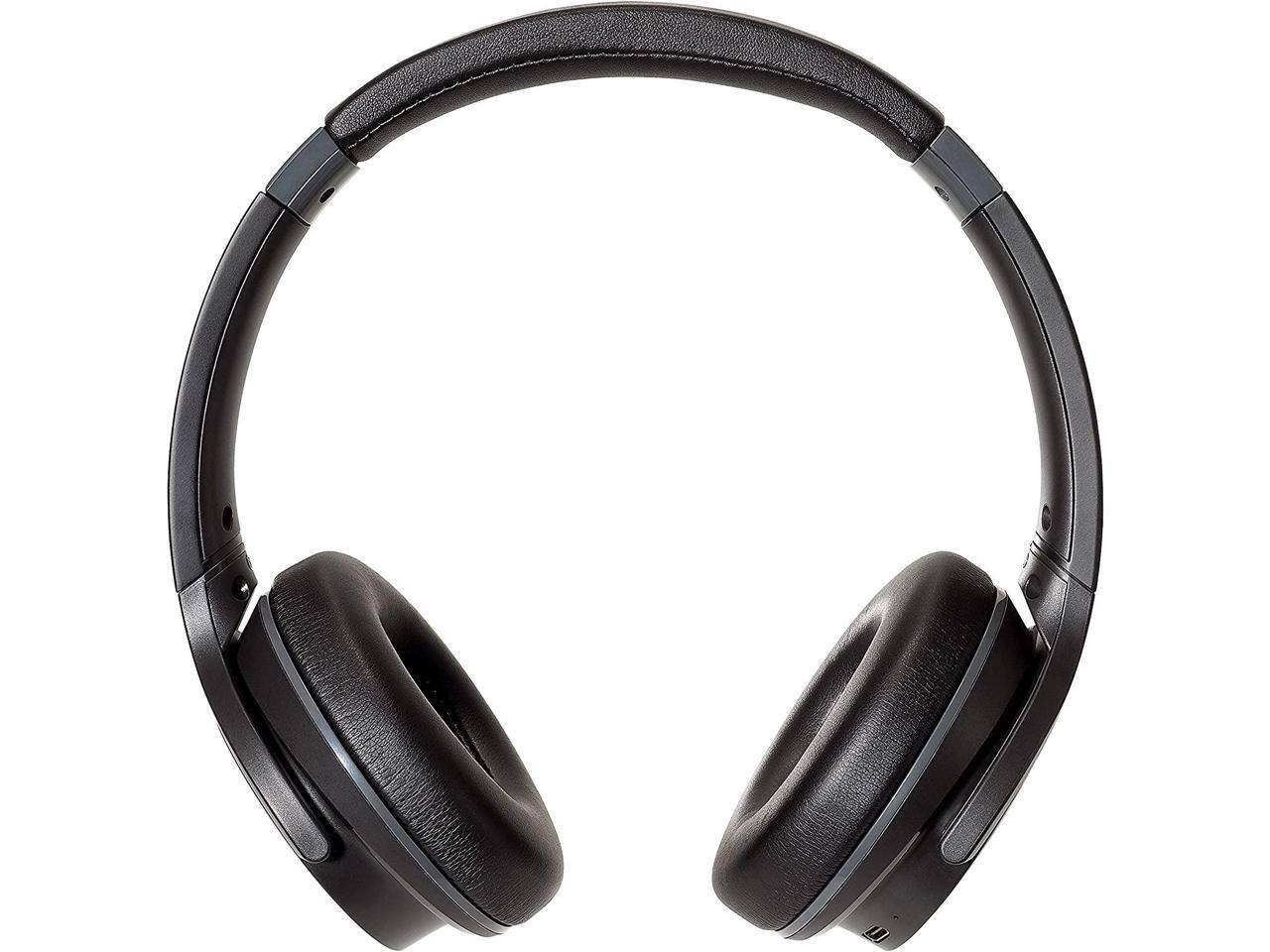 Alt View 5. Audio-Technica - ATH-S220BT Wireless On-Ear Headphones (Black) - Black.