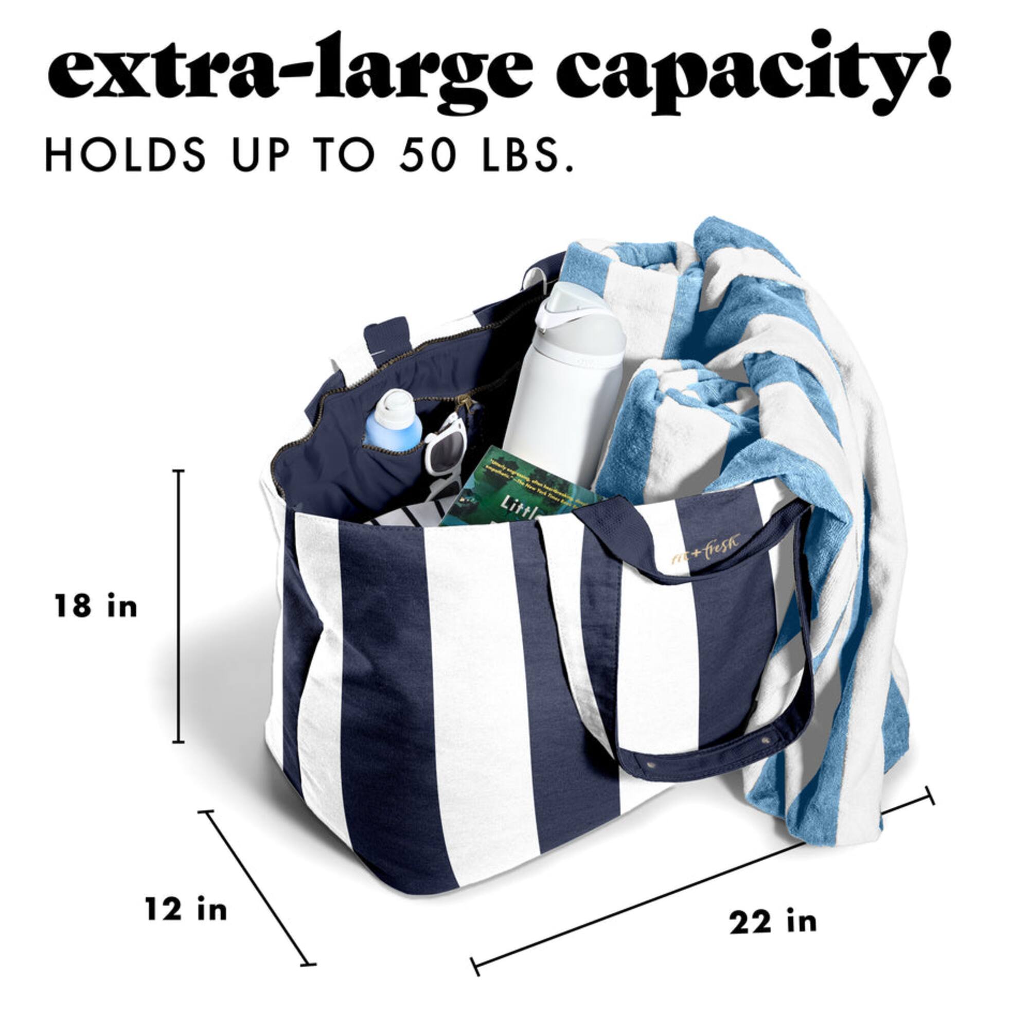 extra-large capacity!  
HOLDS UP TO 50 LBS.  
18 in  
12 in  
22 in