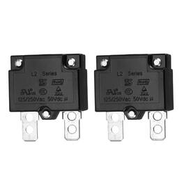 Unique Bargains - 2pcs 8A Push Button Circuit Breaker, 125/250V AC,50V DC, Automatic Reset Thermal Overload Protector for Industrial - Black