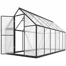 Outsunny - Greenhouse with Swing Door and Two Adjustable Roof Vents, Aluminum Walk-in Greenhouse