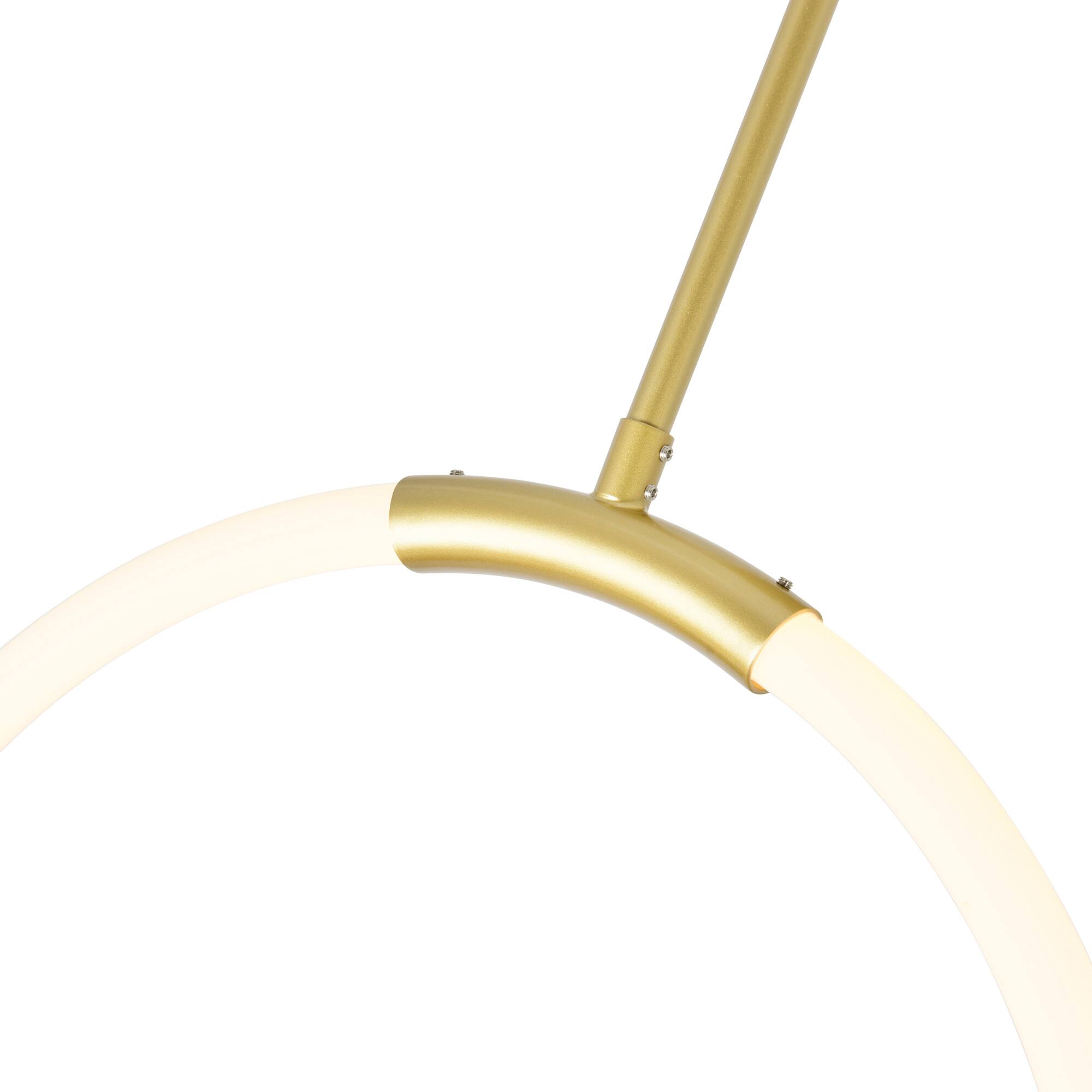 Alt View 1. CWI Lighting - Hoops 1 Light LED Chandelier With Satin Gold Finish - Satin Gold.