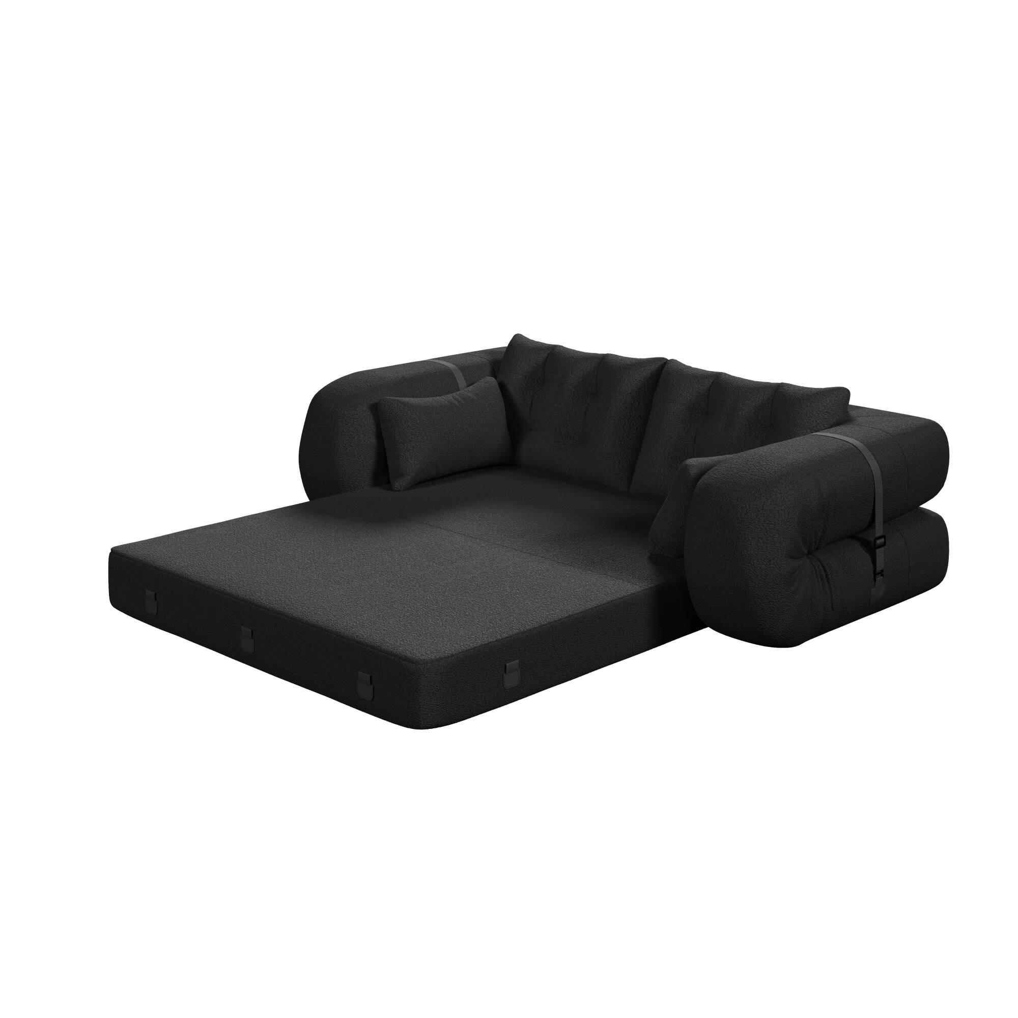 Alt View 9. GOODSILO - Multi-Functional Floor Sofa Bed | Versatile Seating & Sleeper with Removable Pillows for Modern Spaces - Black.