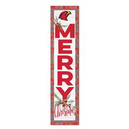 Jardine - Illinois Tech Scarlet Hawks 12'' x 48'' Outdoor Merry Christmas Leaner - White