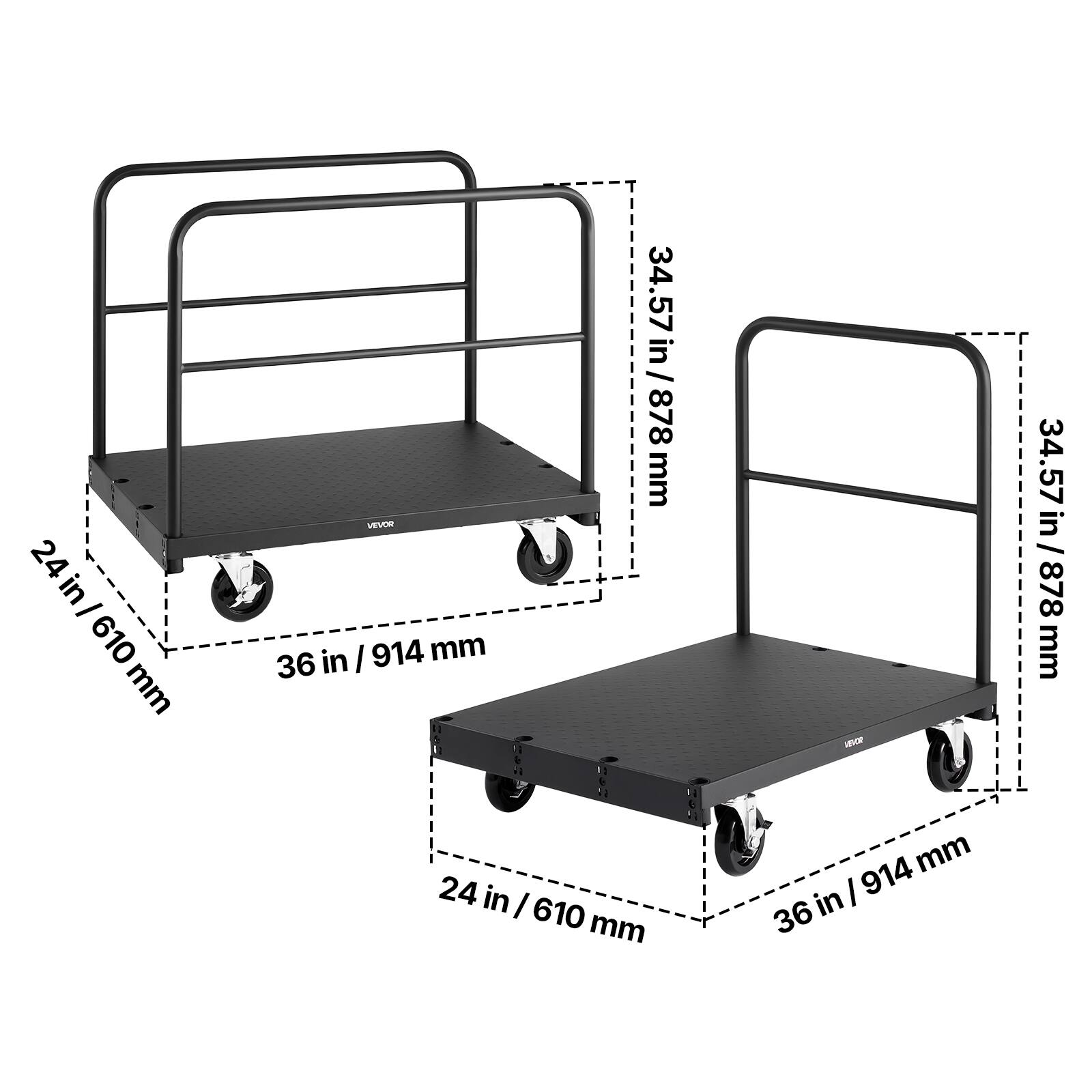 - 24 in / 610 mm
- 36 in / 914 mm
- 34.57 in / 878 mm
