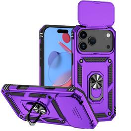 UUCOVER - Rugged Protective Case for Apple iPhone 18 Pro Max,Shockproof TPU+PC Case Slide Camera Cover Ring Holder Stand Cover - Purple