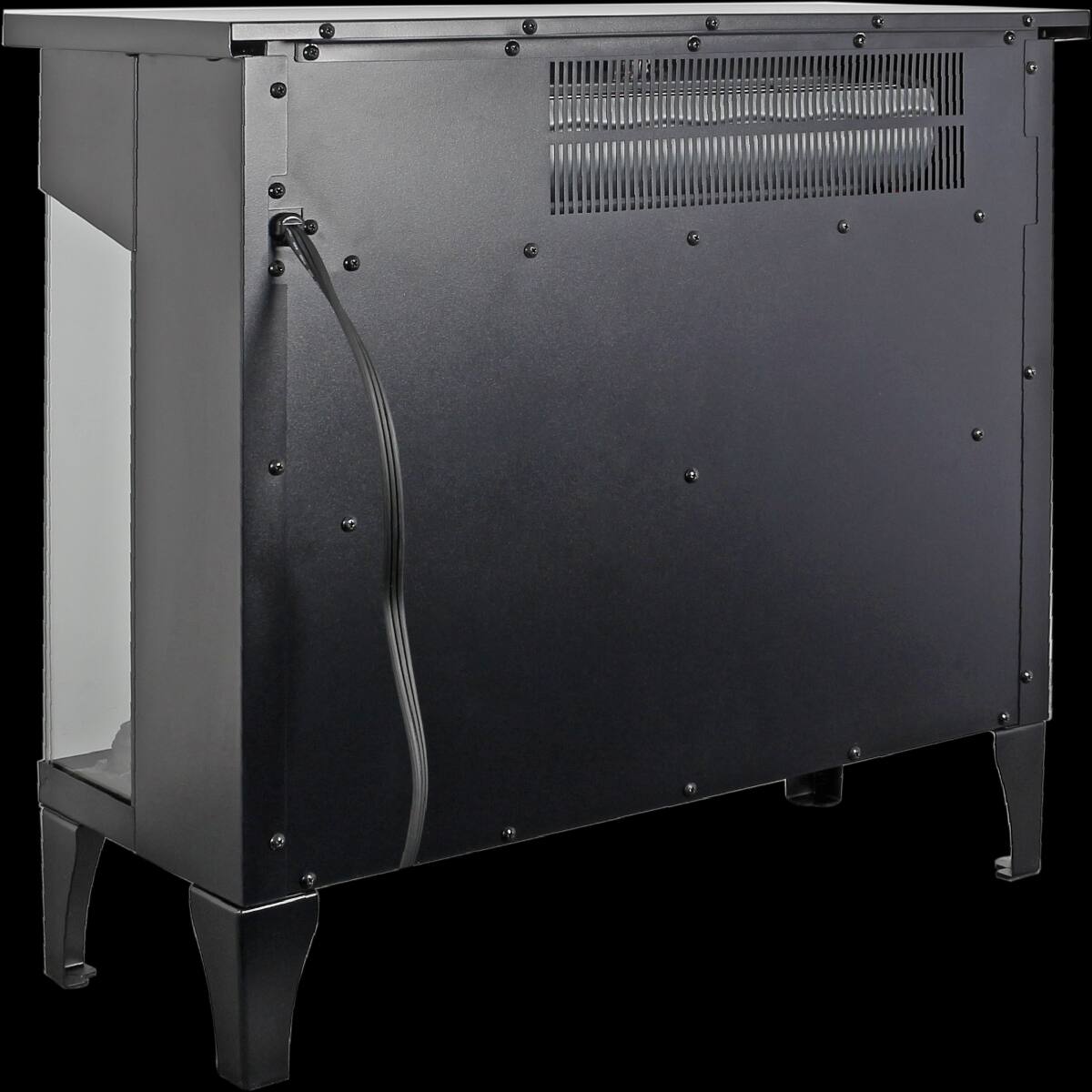 Alt View 4. Loheer - Loheer 24 inch electric fireplace Three Sided Glass Freestanding Heater Antique Black - Antique Black.