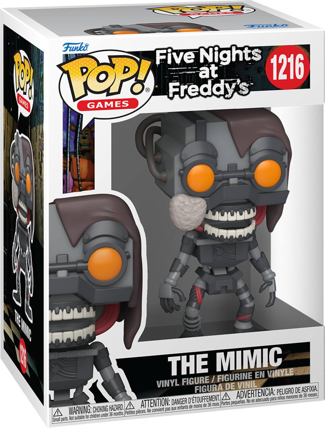 TOP REI Funko Five Nights at Freddy's GAMES GAMES THE MIMIC VINYLE FIGURINE EN FIGURE / VINYL DE VINIL FIGURA ADVERTENCIA: PELIGRO DE ASFIXIA. Niños menores de 36 meses. ATTENTION: DANGER D'ÉTOUFFEMENT. Partes pequeñas. No es adecuado para de menos de 36 mois. CHOKING HAZARD. convient pas aux enfants 1 WARNING: under 36 months. Petites pièces. Ne convient pas aux enfants Small parts.