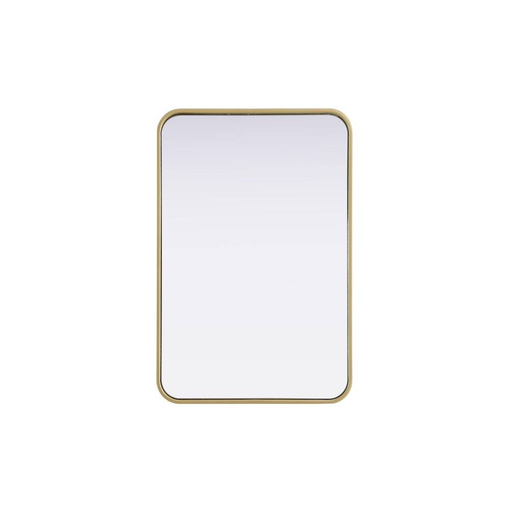 Alt View 7. Elegant Decor - Contour Metal Rectangle Mirror 20x30 in Brass - Brass.