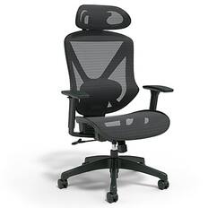 Front. Staples - Staples® Dexley Ergonomic Mesh Swivel Task Chair, Black (UN56946) - Black.