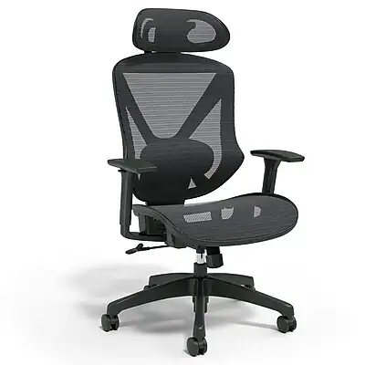 Front. Staples - Staples® Dexley Ergonomic Mesh Swivel Task Chair, Black (UN56946) - Black.