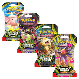 Pokémon - Pokemon ME3 Perfect Order Art Set | 4 Sleeved Booster Packs (One of Each Artwork)