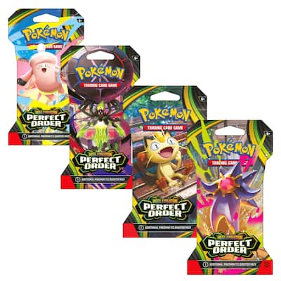 Pokemon ME3 Perfect Order Art Set | 4 Sleeved Booster Packs (One of Each Artwork) Pokemon ME3 Perfect Order Art Set | 4 Sleeved Booster Packs (One of Each Artwork)