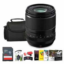 Fujifilm - XF 23mm f/1.4 R LM WR Lens, 32GB Memory Card , Bundle - Black