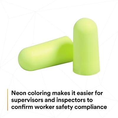 Neon coloring makes it easier for supervisors and inspectors to confirm worker safety compliance.