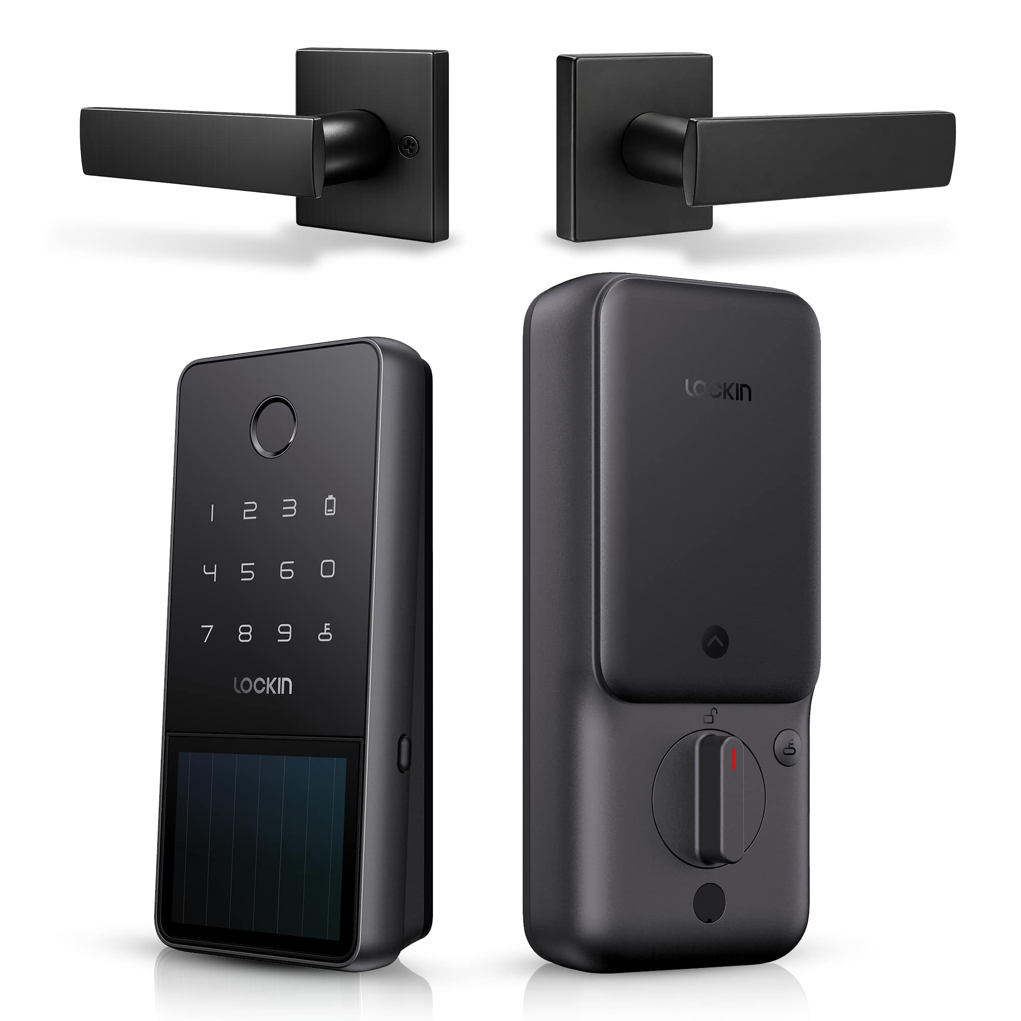 Lockin - Veno Solar Fingerprint Smart Lock, with Handle, Runs on Sunlight
