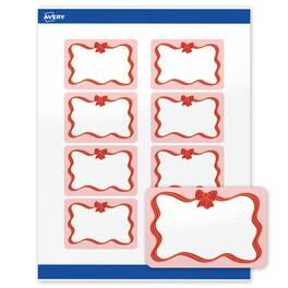 Avery - Avery® Labels, 2" x 3", Gold-Pink Bow, Glossy, 80ct - White