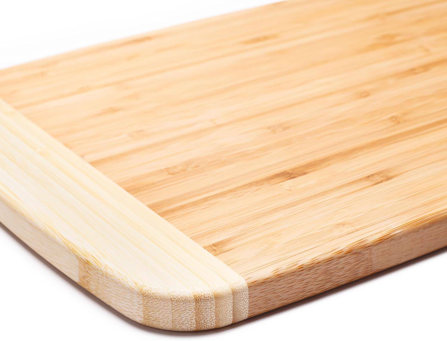 Alt View 4. Escali - Joyce Chen Extra Large Burnished Bamboo Cutting Board, 12x18-Inch - Natural.