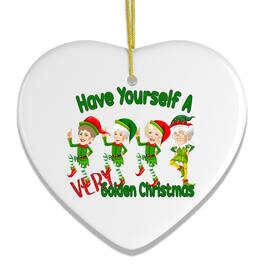 OrnamentallyYou - Have Yourself a Very Golden Christmas Ornament Heart - Multi-colored